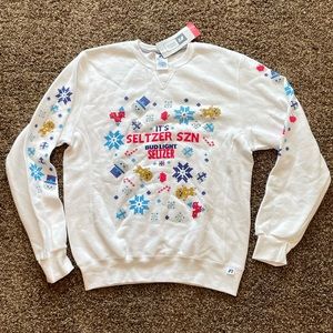 Bud light seltzer ugly sweater sweatshirt medium NWT